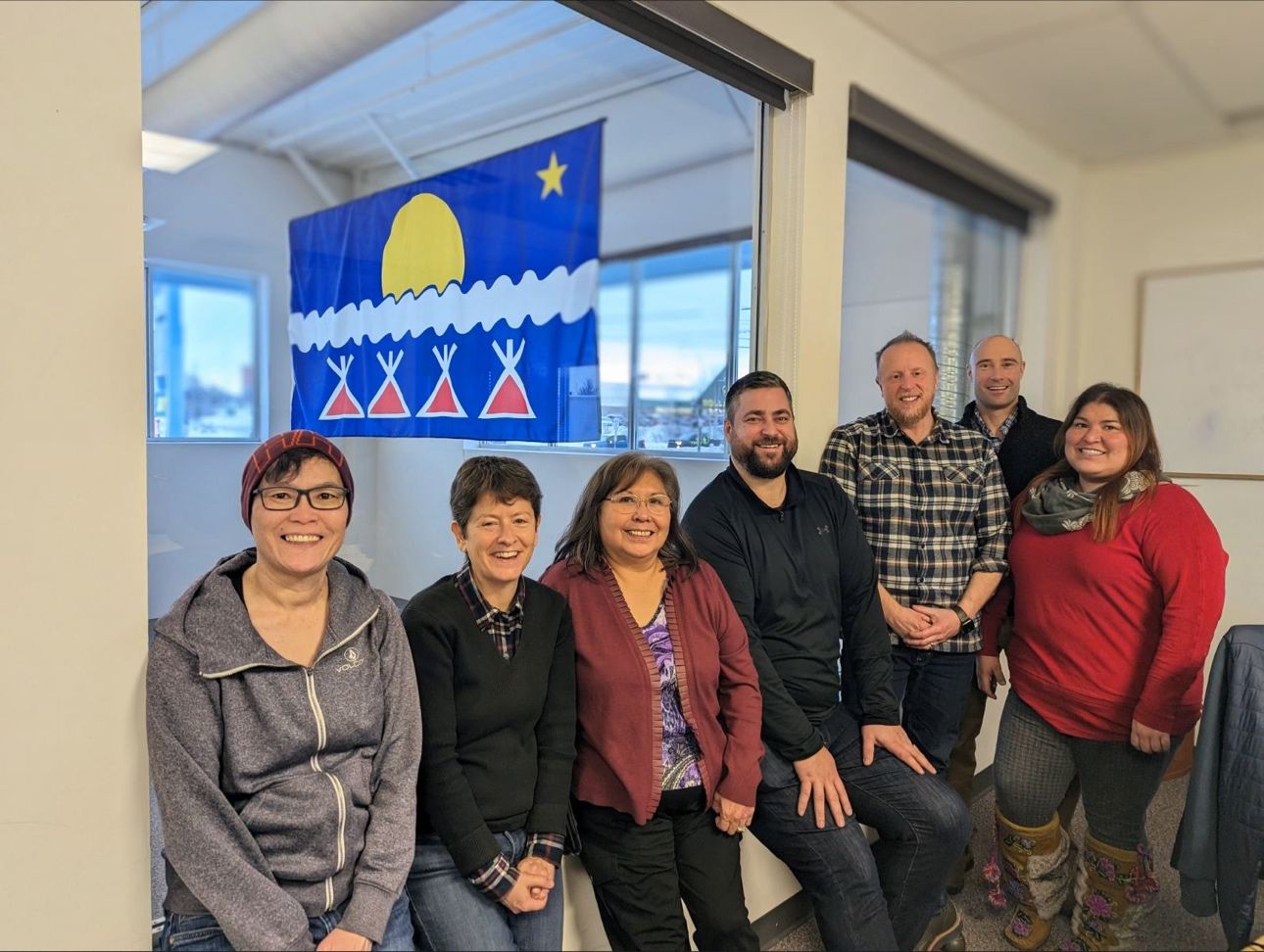 Pictured left to right: Betty Anne Nickerson, Sheila Chernys,  Grace Mackenzie, Nick Ballantyne, Paul Gruner, Joey Borkovic and Rebecca Plotner