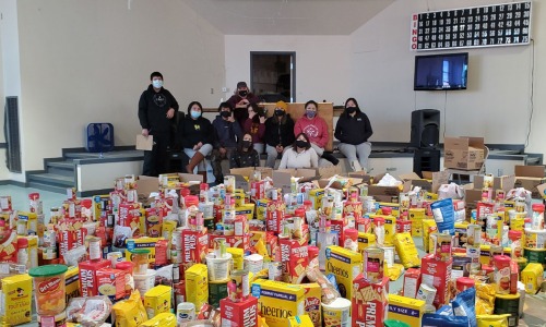 Photo of WCS staff and the Christmas Hampers