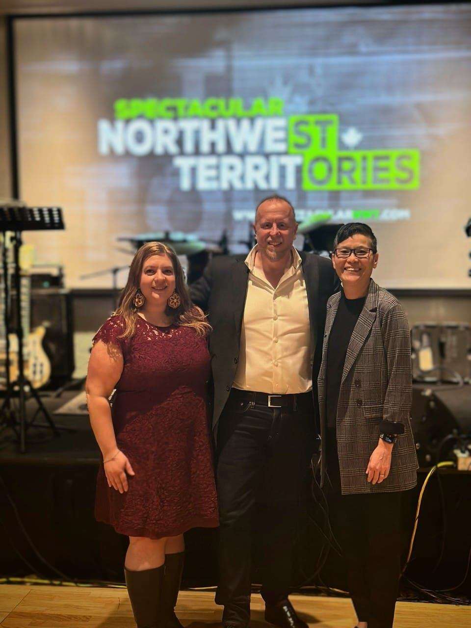From left to right: Samantha Stuart, Paul Gruner, Betty Anne Nickerson. at NWT Tourism Association's AGM and Conference