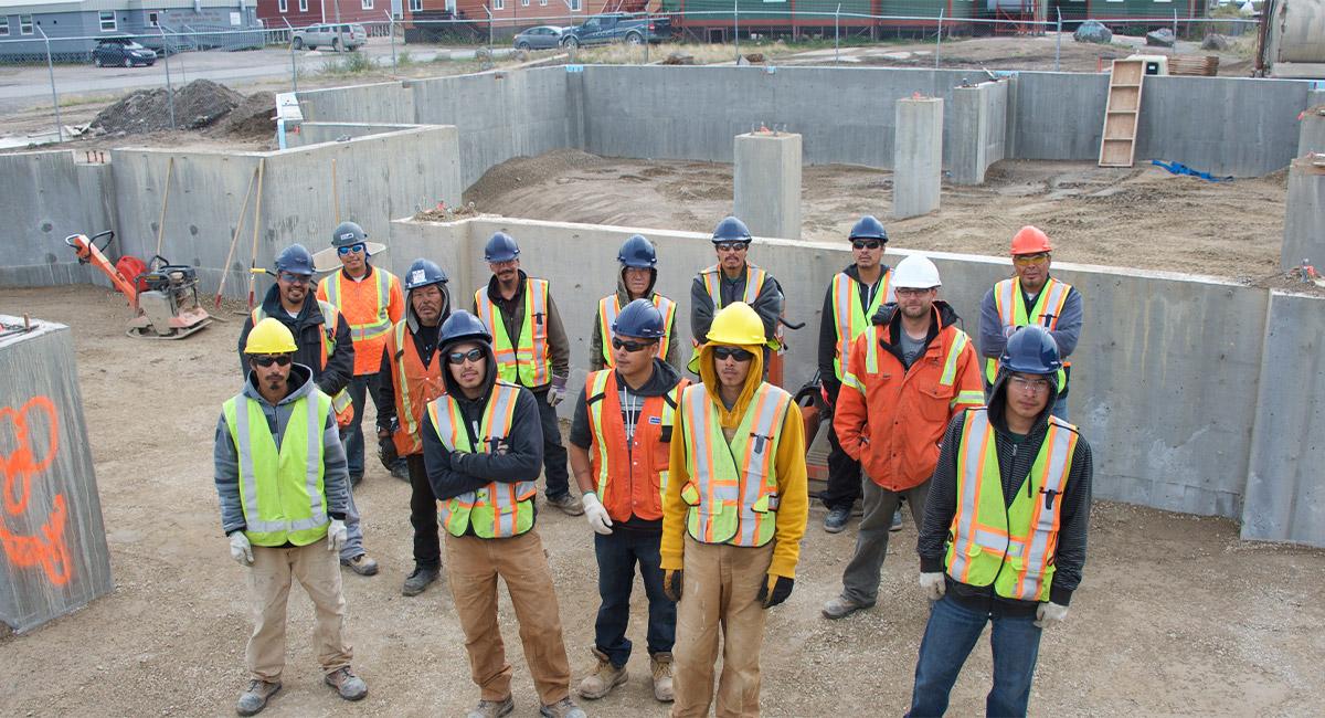 Photo of Tlicho Construction Staff outside of the TCC office
